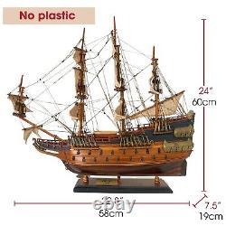 Modèle de bateau en bois Wasa (Vasa) de grand voilier 22,8 modèle de navire de guerre suédois fait main