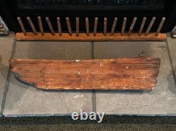 Modèle de bateau en bois ancien en demi-coque Art populaire maritime Nautique Seattle