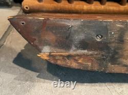 Modèle de bateau en bois ancien en demi-coque Art populaire maritime Nautique Seattle