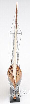 Modèle de bateau en bois de 27 pouces Peinture Pen Duick Replica