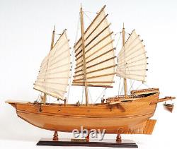 Modèle de bateau en bois de 27 pouces de jonque chinoise