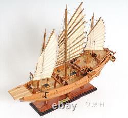 Modèle de bateau en bois de 27 pouces de jonque chinoise