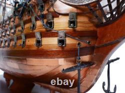 Modèle de bateau en bois de 38,5 pouces de haut HMS Victory à fond en cuivre semi-construit neuf