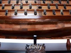 Modèle de bateau en bois de 38,5 pouces de haut HMS Victory à fond en cuivre semi-construit neuf