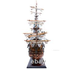 Modèle de bateau en bois de 38,5 pouces de haut HMS Victory à fond en cuivre semi-construit neuf