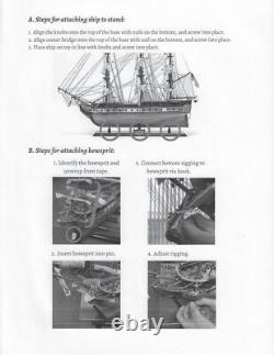 Modèle de bateau en bois de 38,5 pouces de haut HMS Victory à fond en cuivre semi-construit neuf
