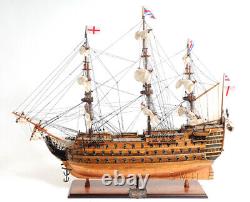 Modèle de bateau en bois de 38 pouces HMS VICTORY COPPER BOTTOM Replica nouveau