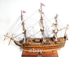Modèle de bateau en bois de 38 pouces HMS VICTORY COPPER BOTTOM Replica nouveau