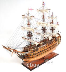 Modèle de bateau en bois de 38 pouces HMS VICTORY COPPER BOTTOM Replica nouveau