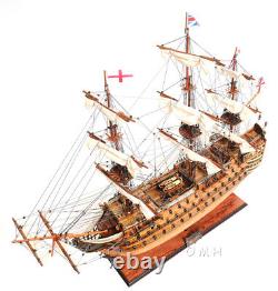 Modèle de bateau en bois de 38 pouces HMS VICTORY COPPER BOTTOM Replica nouveau