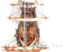 Modèle de bateau en bois de 38 pouces HMS VICTORY COPPER BOTTOM Replica nouveau
