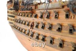 Modèle de bateau en bois de 38 pouces HMS VICTORY COPPER BOTTOM Replica nouveau