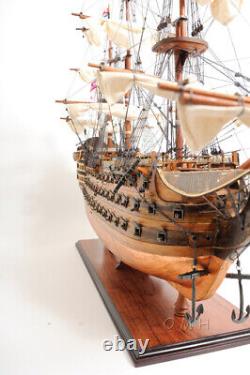 Modèle de bateau en bois de 38 pouces HMS VICTORY COPPER BOTTOM Replica nouveau