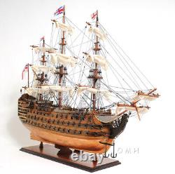 Modèle de bateau en bois de 38 pouces HMS VICTORY COPPER BOTTOM Replica nouveau