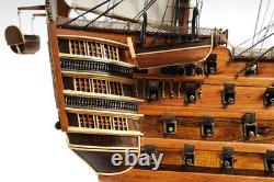 Modèle de bateau en bois de 38 pouces HMS VICTORY COPPER BOTTOM Replica nouveau