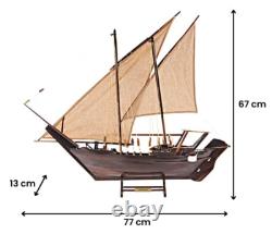 Modèle de bateau en bois de Dhow arabe de Zanzibar en swahili 30 voiles bateau entièrement assemblé