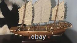 Modèle de bateau en bois de jonque pirate chinoise 27, bateau entièrement assemblé voilier