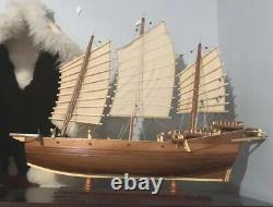 Modèle de bateau en bois de jonque pirate chinoise 27, bateau entièrement assemblé voilier
