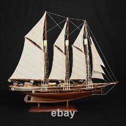 Modèle de bateau en bois de navire atlantique 28 73cm, yacht à voile en bois fait main