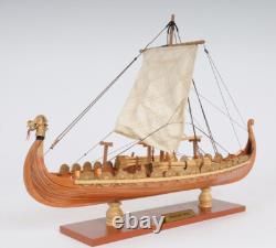 Modèle de bateau en bois de petit navire viking de 15 pouces