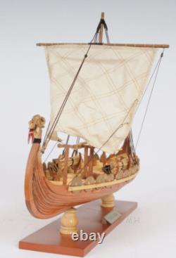 Modèle de bateau en bois de petit navire viking de 15 pouces