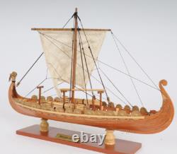 Modèle de bateau en bois de petit navire viking de 15 pouces