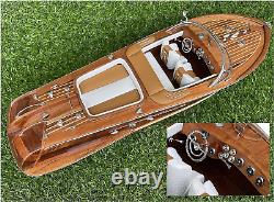 Modèle de bateau en bois de vitesse italienne 21 52 cm de luxe fait à la main pour la maison ou le bureau