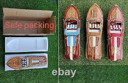 Modèle de bateau en bois de vitesse italienne 21 52 cm de luxe fait à la main pour la maison ou le bureau