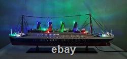 Modèle de bateau en bois du Titanic 23L - Modèle de bateau artisanal pour la décoration de la salle
