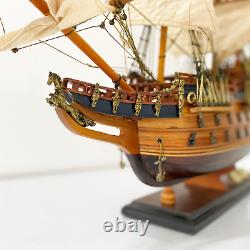 Modèle de bateau en bois fait à la main de navire de guerre en bois Wasa Battleship pour décorer, 22.8L
