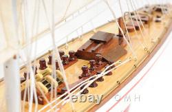 Modèle de bateau en bois peint de yacht Endeavour, réplique de 24 pouces
