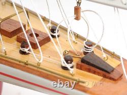Modèle de bateau en bois peint de yacht Endeavour, réplique de 24 pouces