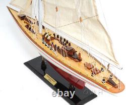 Modèle de bateau en bois peint de yacht Endeavour, réplique de 24 pouces