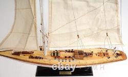 Modèle de bateau en bois peint de yacht Endeavour, réplique de 24 pouces