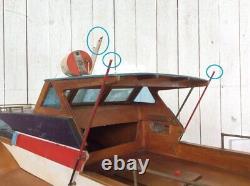 Modèle de bateau en bois rétro Showa Cruiser 100 cm de long 38 cm de large décoration nautique