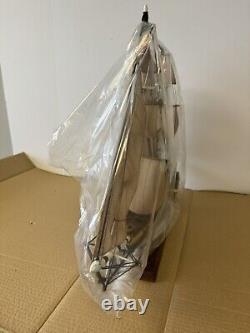 Modèle de bateau en bois sculpté à la main de l'artisanat traditionnel espagnol, nouveau 1860 USA 28 x 22