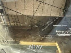 Modèle de bateau en bois sculpté à la main de l'artisanat traditionnel espagnol, nouveau 1860 USA 28 x 22