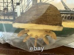 Modèle de bateau en bois sculpté à la main de l'artisanat traditionnel espagnol, nouveau 1860 USA 28 x 22