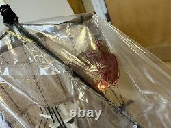 Modèle de bateau en bois sculpté à la main de l'artisanat traditionnel espagnol, nouveau 1860 USA 28 x 22