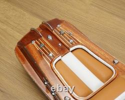 Modèle de bateau en bois vintage fait main pour décoration intérieure, cadeau d'anniversaire, exposition de bureau