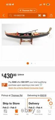 Modèle de bateau gondole vénitienne en artisanat