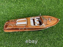 Modèle de bateau italien Riva Aquarama en bois, fait à la main, décoration cadeau d'anniversaire.