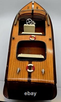 Modèle de bateau rapide en bois de style vintage Chris Craft - Décoration nautique Modèle de bateau rapide en bois de style vintage Chris Craft - Décoration nautique