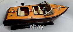 Modèle de bateau rapide en bois de style vintage Chris Craft - Décoration nautique
