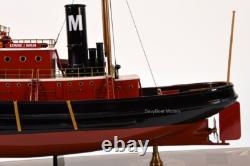 Modèle de bateau-tug Edmond J. Moran fait à la main, qualité musée, New York, 24 pouces