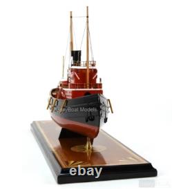 Modèle de bateau-tug Edmond J. Moran fait à la main, qualité musée, New York, 24 pouces