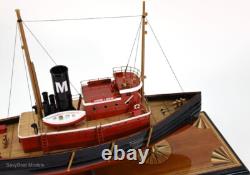 Modèle de bateau-tug Edmond J. Moran fait à la main, qualité musée, New York, 24 pouces