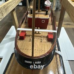 Modèle de bateau-tug Edmond J. Moran fait à la main, qualité musée, New York, 24 pouces