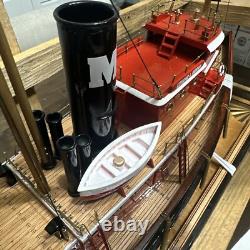 Modèle de bateau-tug Edmond J. Moran fait à la main, qualité musée, New York, 24 pouces