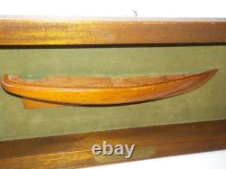 Modèle de demi-coque de yacht en goélette America Art mural en bois moderne du milieu du siècle MCM